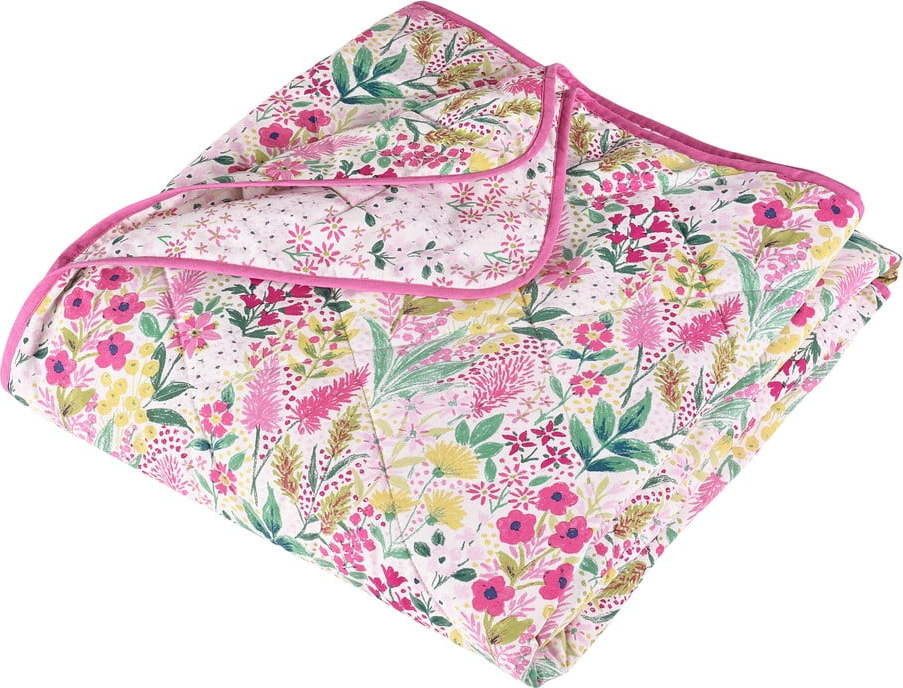 Růžový prošívaný přehoz 220x230 cm Tilly Floral – Catherine Lansfield