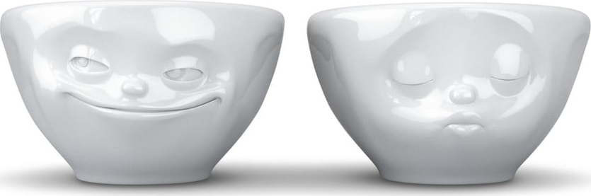 Bílé porcelánové misky v sadě 2 ks 100 ml Grinning & Kissing – 58products