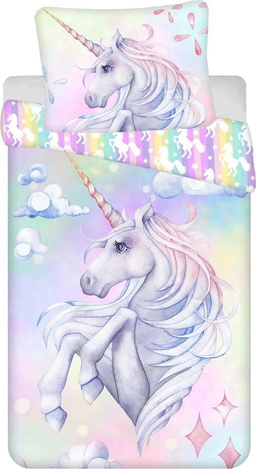 Bavlněné dětské povlečení na jednolůžko 140x200 cm Unicorn 