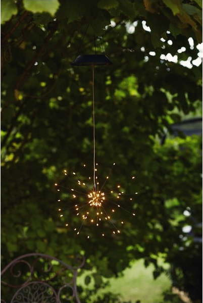 Venkovní solární závěsné LED svítidlo s bílými diodami Star Trading Firework, výška 50 cm