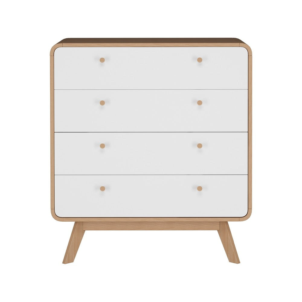Vysoká komoda v dekoru dubu v bílo-přírodní barvě 80x88 cm Caitlin – Støraa