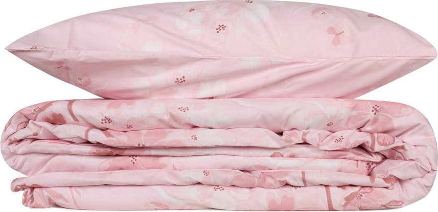 Růžové povlečení na jednolůžko z bavlny Renforcé 140x200 cm Elena – Mijolnir
