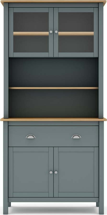 Zelenošedá kredenc z borovicového dřeva 90x180,5 cm Misti – Marckeric