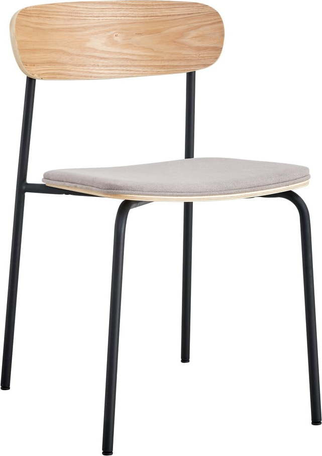 Jídelní židle v černé a taupe barvě v sadě 2 ks Adriana – Marckeric