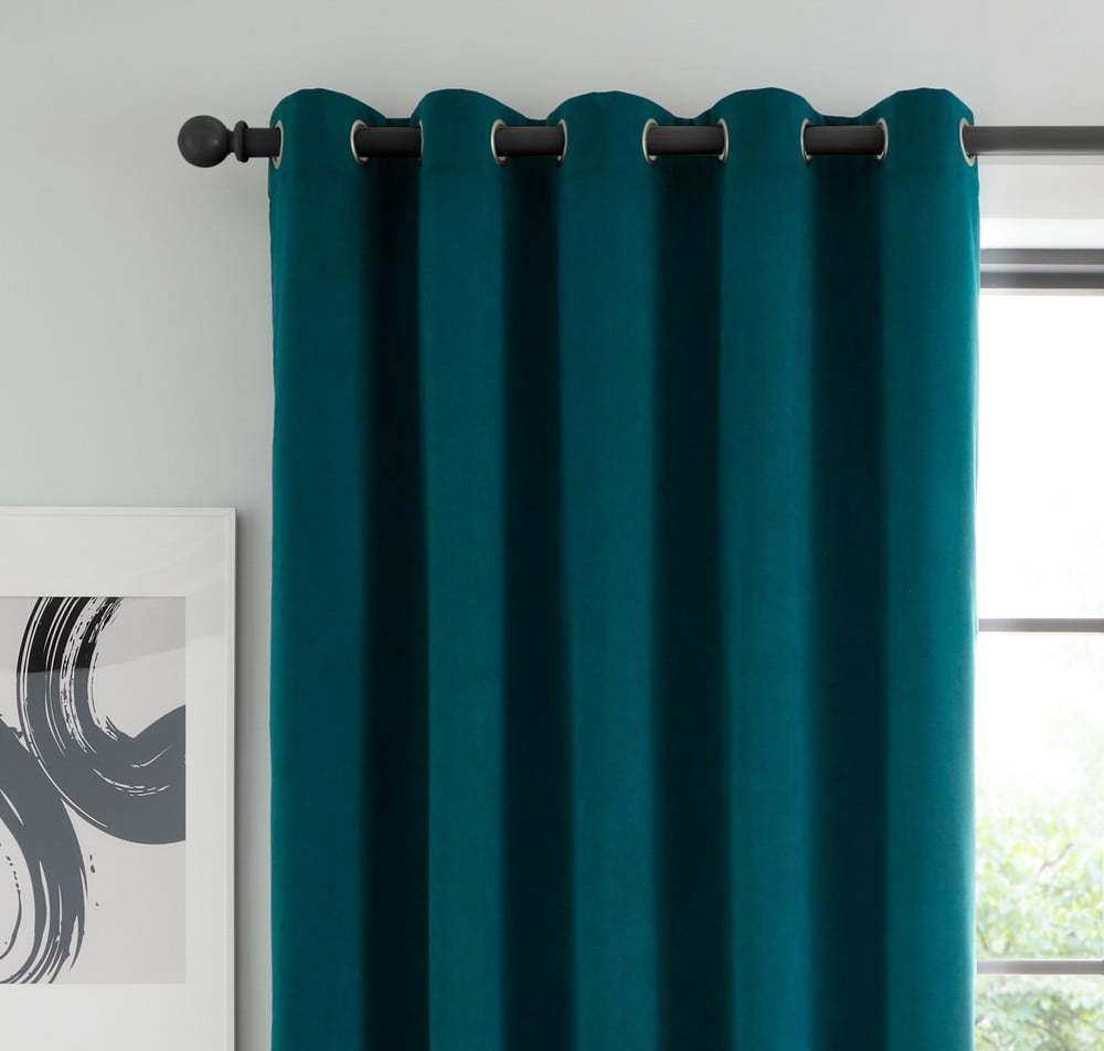 Tyrkysový zatemňovací/termo závěs do dveří 168x213 cm Wilson – Catherine Lansfield