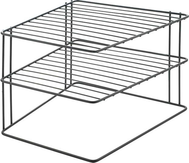 Černá přídavná polička z nerezové oceli 25x25 cm Palio – Metaltex