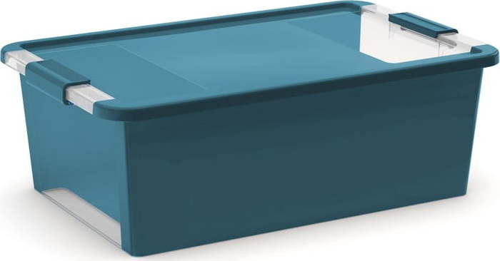 Plastový úložný box s víkem v petrolejové barvě 55x35x19 cm Bi-Box – KIS