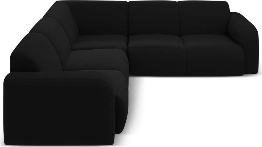 Černá rohová pohovka z textilie bouclé (variabilní roh/do L) Molino – Micadoni Home