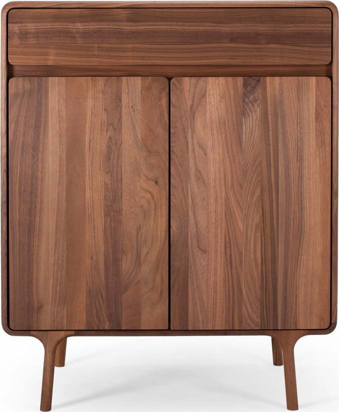 Hnědá komoda z ořechového dřeva 90x110x45 cm Fawn – Gazzda
