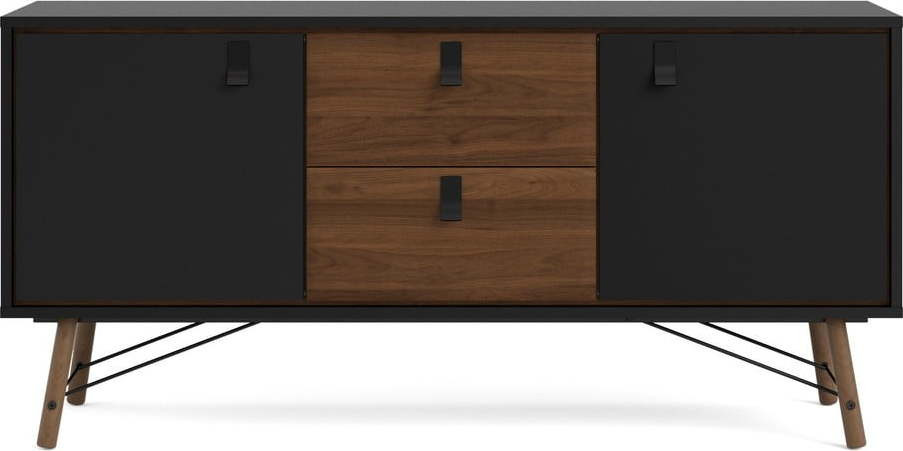 Černá komoda v dekoru ořechu 150x72x40 cm Ry – Tvilum