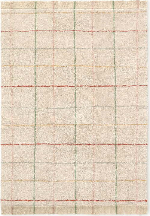 Krémový pratelný ručně tkaný bavlněný koberec 90x130 cm Color Lines – Lorena Canals