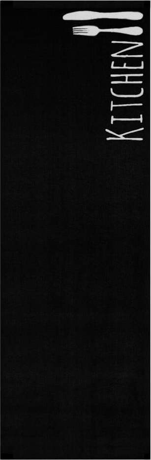 Černý běhoun Zala Living Cook & Clean Kitchen Cutlery, 50 x 150 cm
