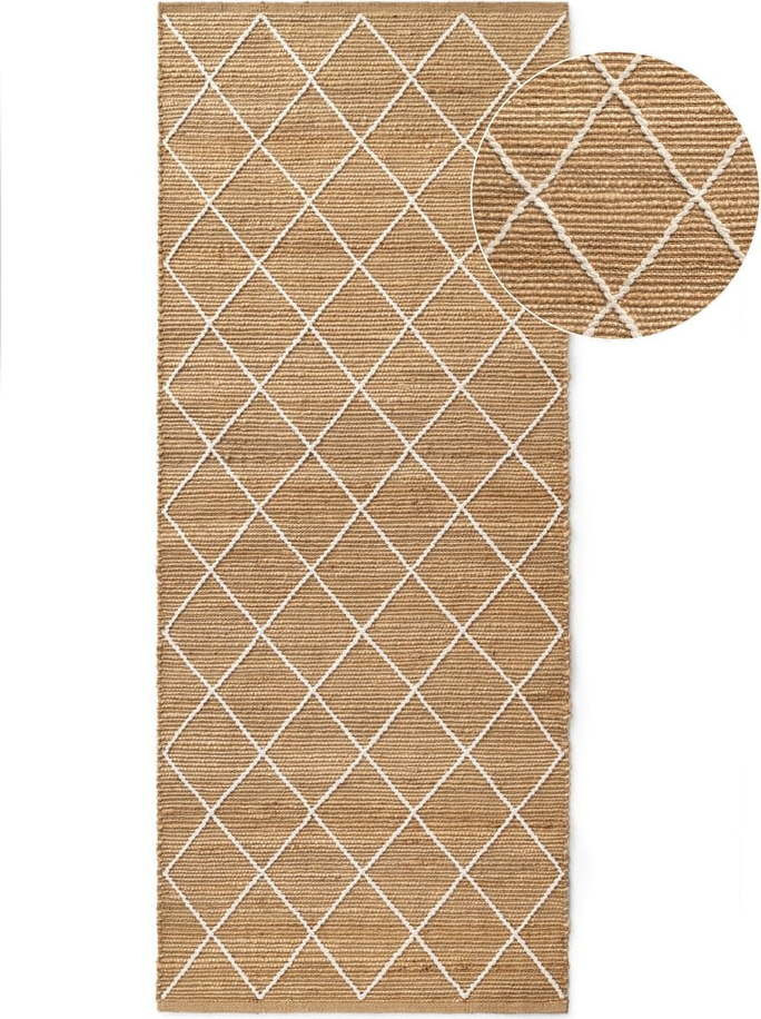 Ručně tkaný jutový běhoun v přírodní barvě 80x200 cm Kunu – Hanse Home