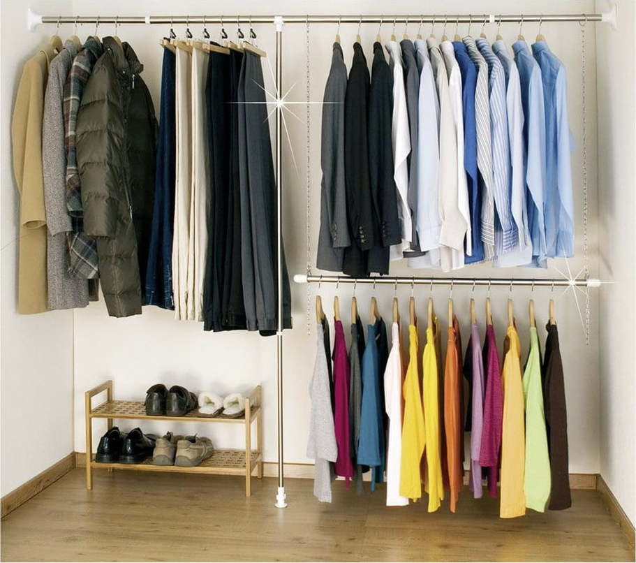 Kovový teleskopický stojan na oblečení ve stříbrné barvě Garment – Wenko