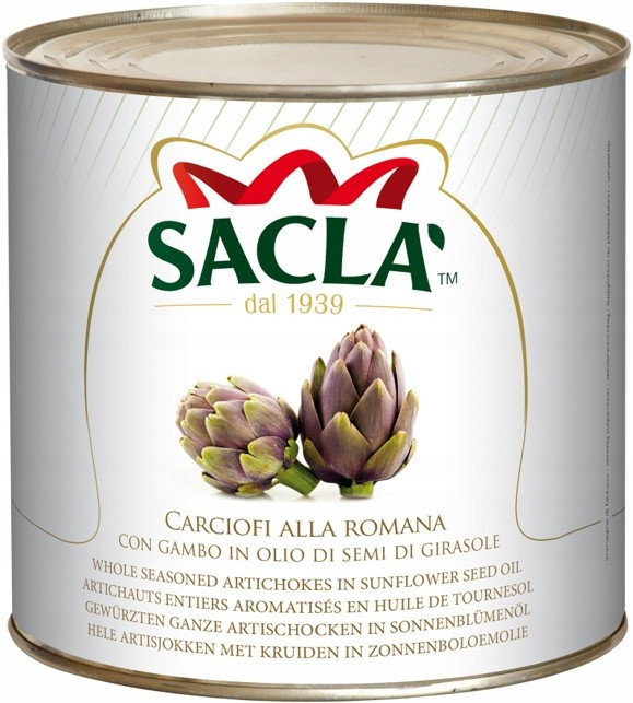 Artyčoky s nožičkou Alla Romana ve slunečnicovém oleji 2,5 kg Sacla