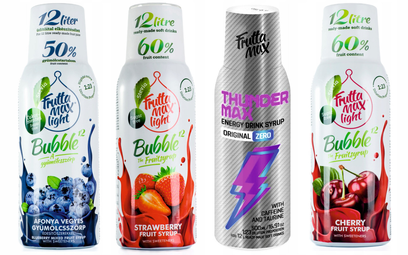 Fruttamax J sada 4 sirupů pro SodaStream v provedení Light 4x500ml