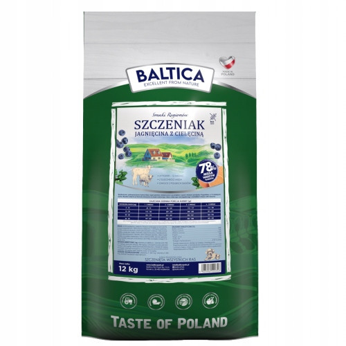 Baltica Jehněčí s telecím 12kg suché krmivo pro štěňata