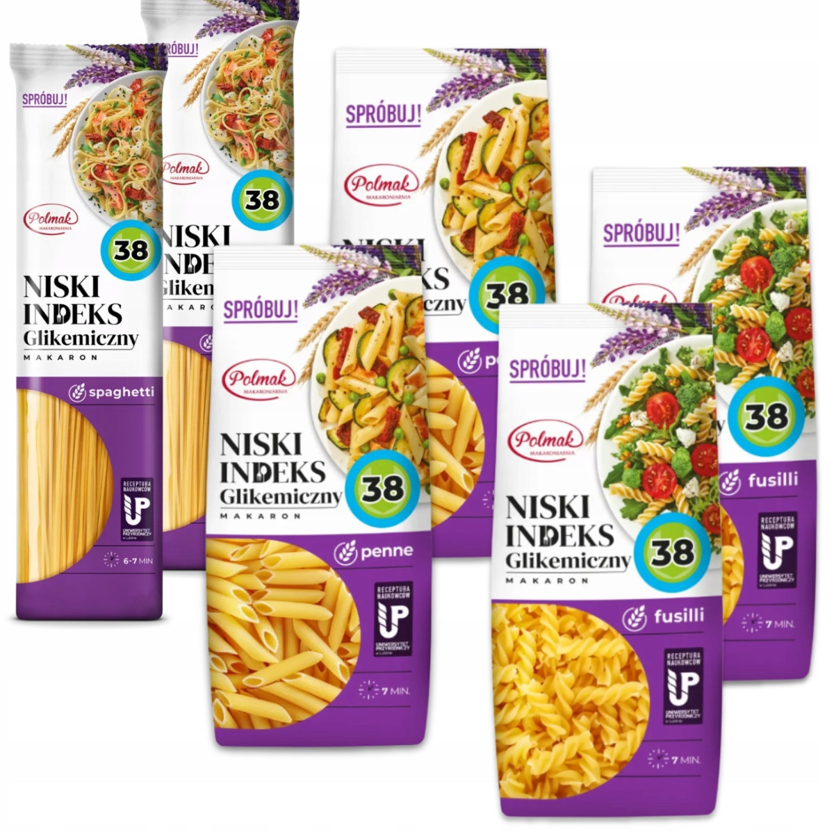 Polmak Těstoviny s nízkým Ig penne fusilli 250 g x 6 g