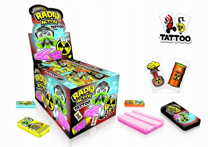 Žvýkačka Radio Active Tattoo tetování op.200ks