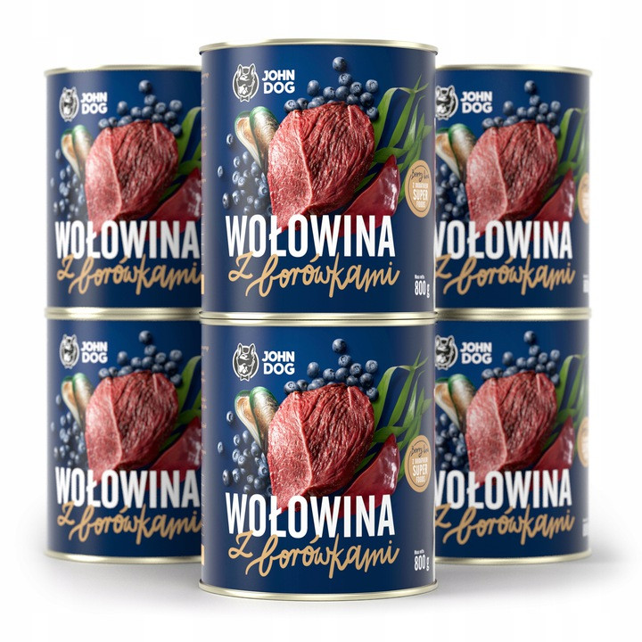 John Dog Berry Line Hovězí s borůvkami 6x800g