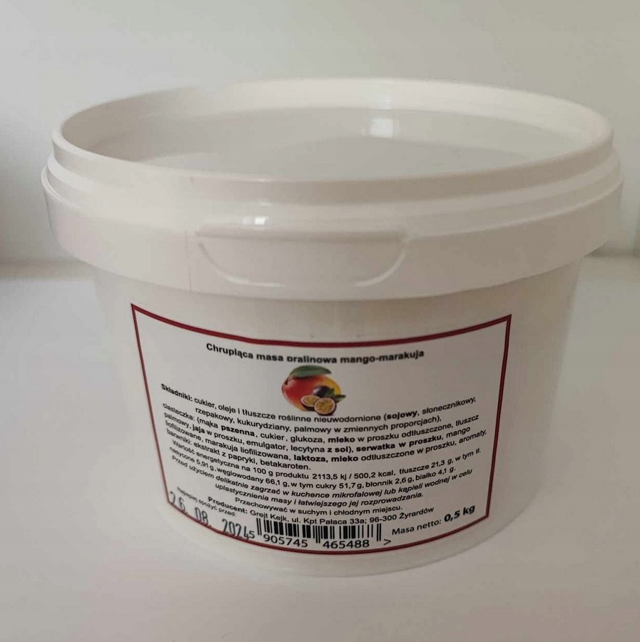 Křupavá pralinková hmota Grejt Kejk Mango Marakuja 0,5 kg