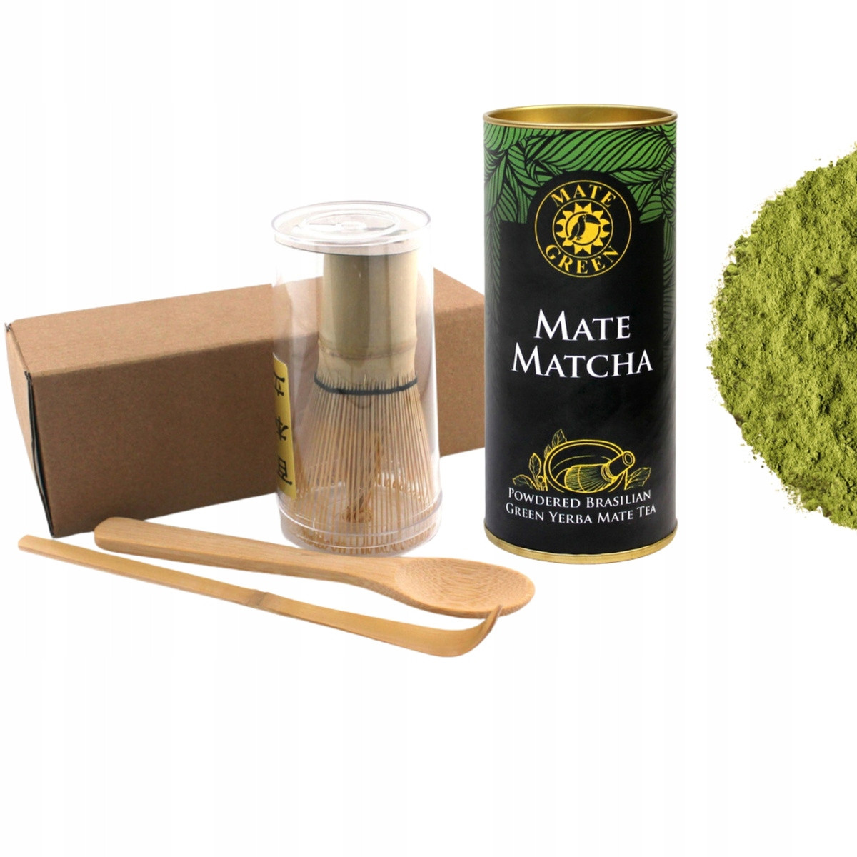 Yerba Mate Green Prášek Moc MateMatcha Plechovka 30 g Příslušenství Chasen