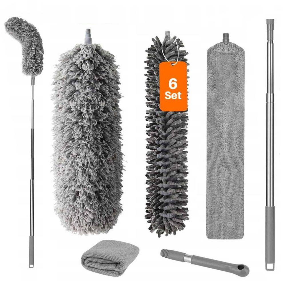 6 In 1 Teleskopická Kartáčová Metla Na Prach Dlouhá, Roztažnost 38-250 CM