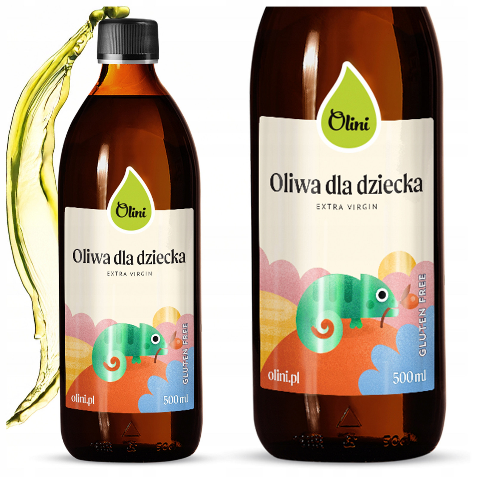 Dětský olivový olej Olini 500 ml Lisovaný za studena, Nerafinovaný