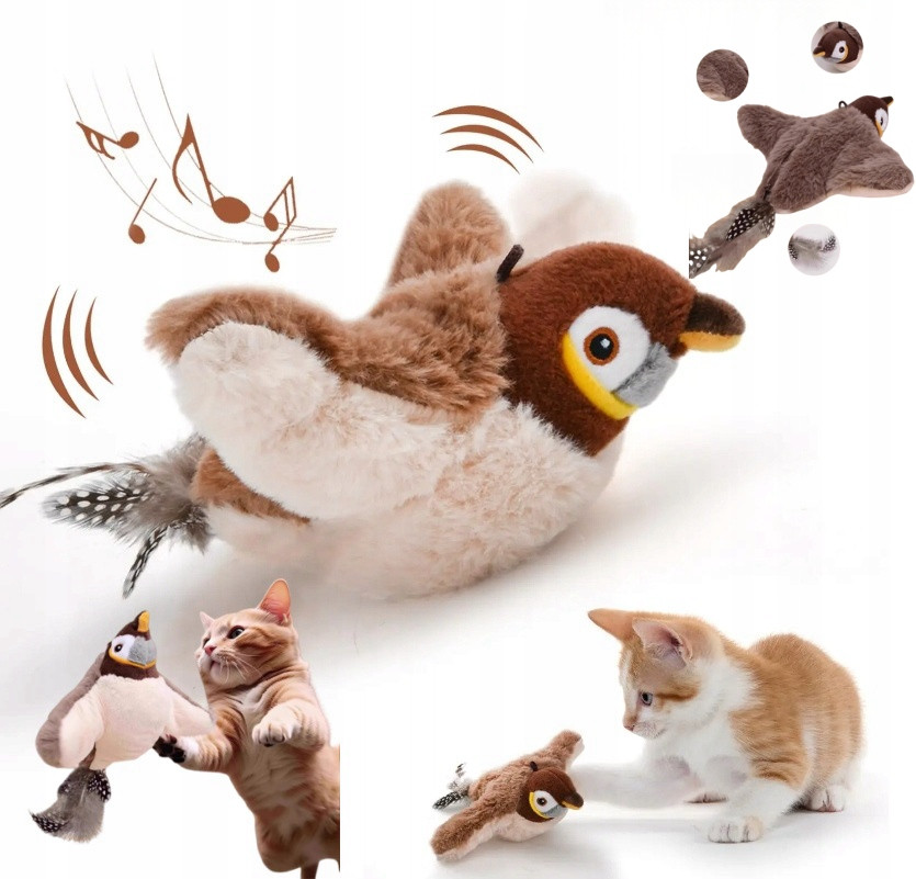 Elektrické plyšové hračky pro kočky Dráždit hračky pro kočky ptáci