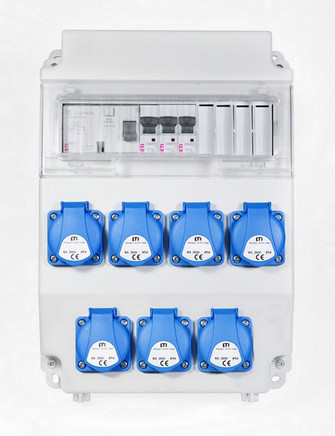 Zásuvková skříň ETI EDS11 RCD 7 B IP54 7x230V 001105252
