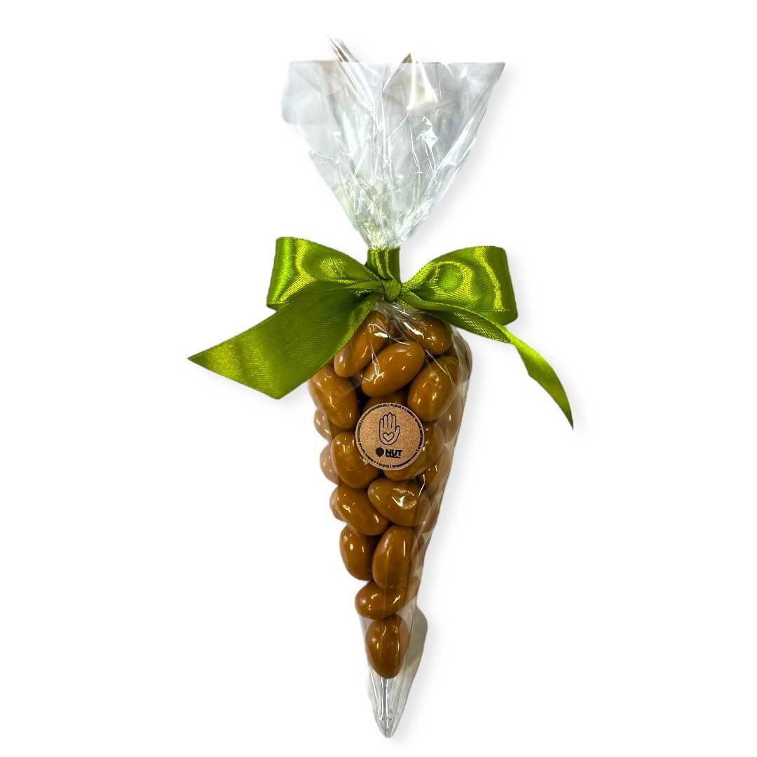 Nutworld.cz Ořechový kornout ZELENÁ STUHA - Mandle ve slaném karamelu 150g