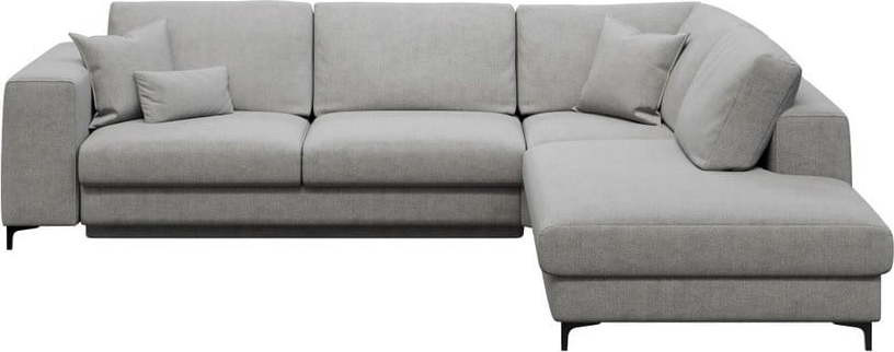 Světle šedá rozkládací rohová pohovka Devichy Rothe, pravý roh