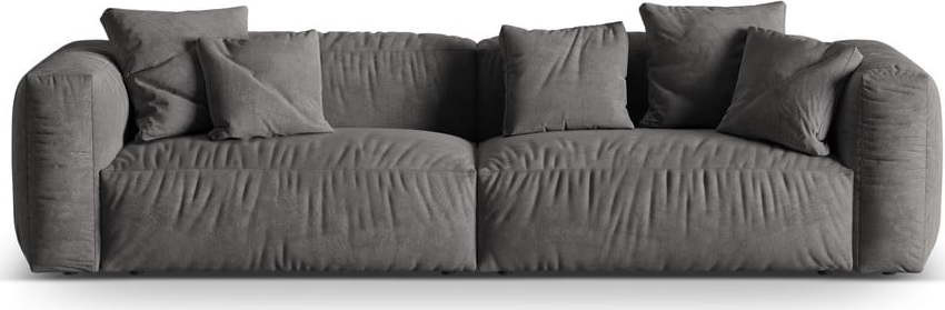 Šedá modulární pohovka z textilie bouclé 320 cm Martina – Micadoni Home