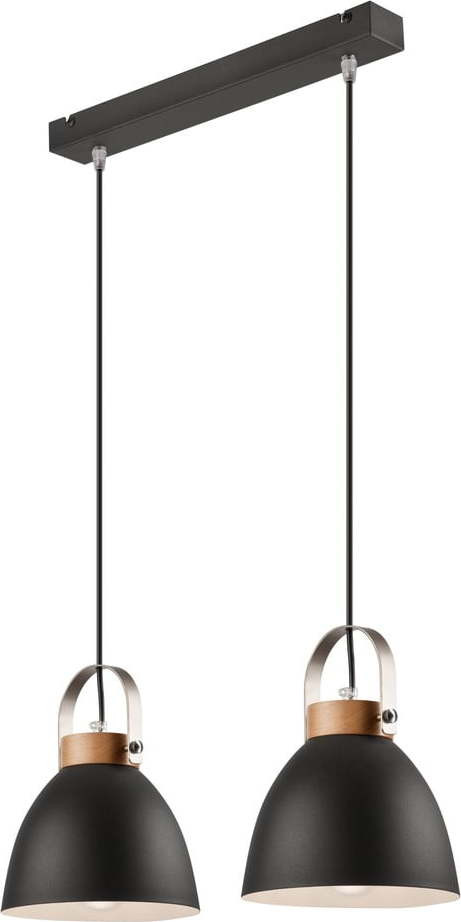 Černé závěsné svítidlo s kovovým stínidlem Danielle – LAMKUR