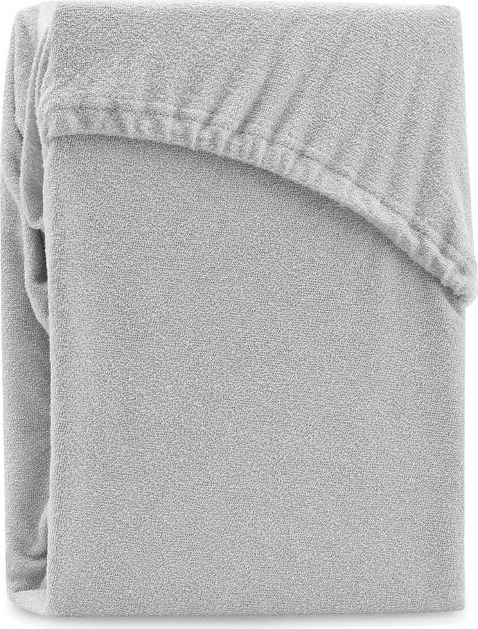 Světle šedé napínací froté prostěradlo 240x220 cm Ruby – Restilo