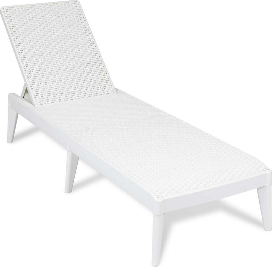 Bílé zahradní lehátko z umělého ratanu Numana – Toomax