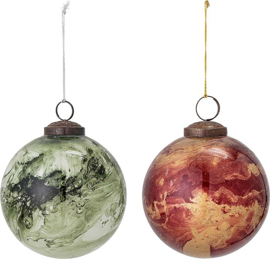 Skleněné vánoční ozdoby v sadě 2 ks Loba – Bloomingville