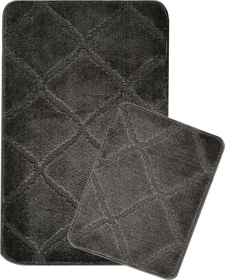 Antracitové koupelnové předložky v sadě 2 ks 50x80 cm Cizgili – Foutastic