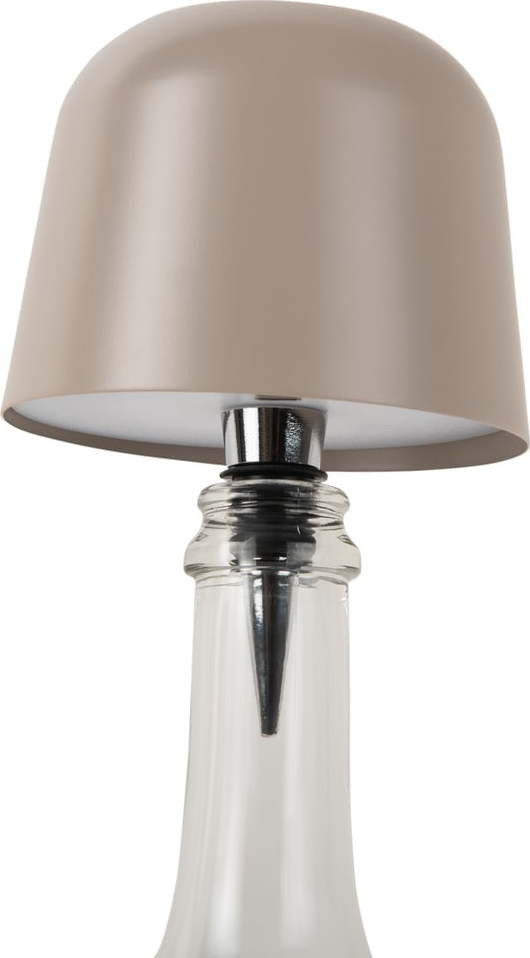 Béžová LED stolní lampa na lahev s kovovým stínidlem (výška 13 cm) Cone Hat LED – Leitmotiv