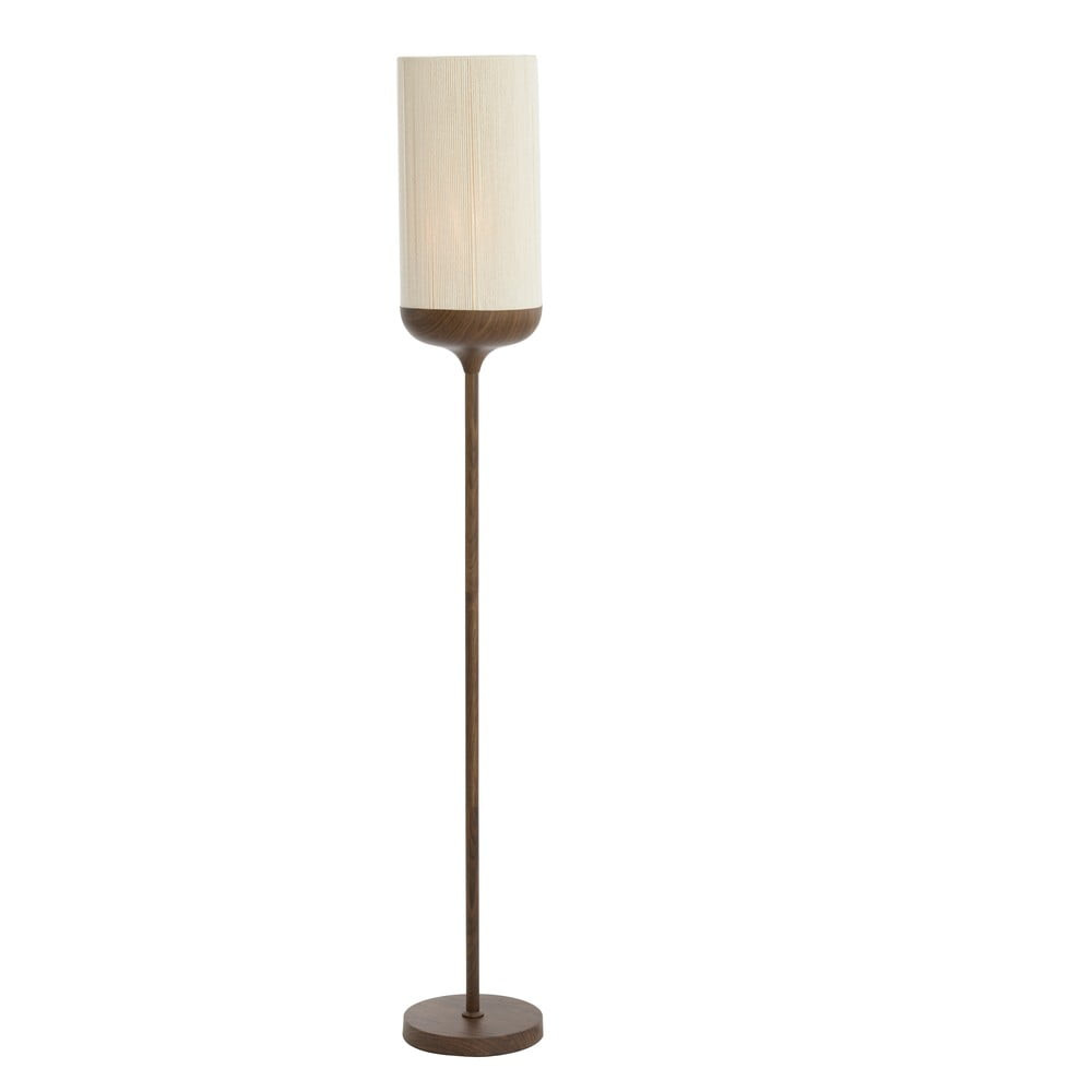 Tmavě hnědá stojací lampa s textilním stínidlem (výška 159 cm) Dania – Light & Living