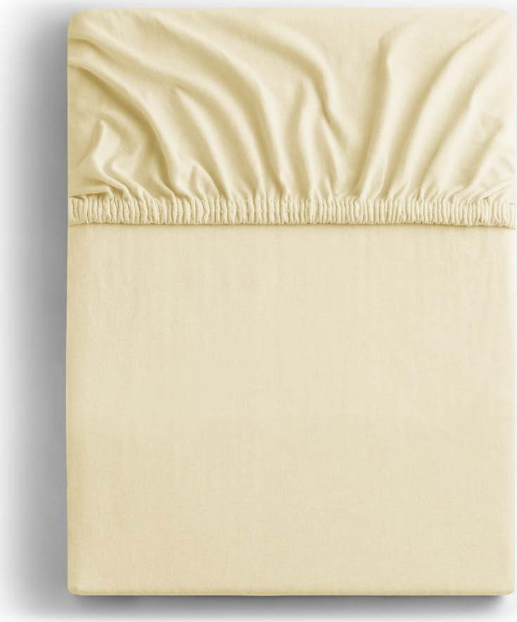 Krémové napínací prostěradlo jersey 220x200 cm Amber – DecoKing