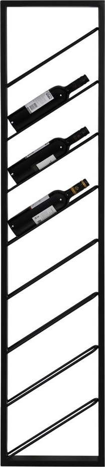 Černý nástěnný kovový regál na víno počet lahví 8 36x160x6 cm Malbeo – Light & Living
