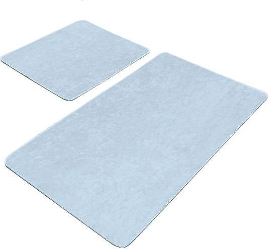 Modré sametové koupelnové předložky v sadě 2 ks 60x100 cm – Mila Home