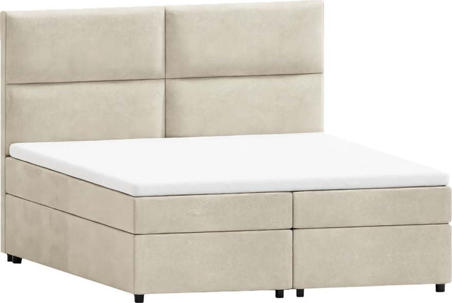 Béžová boxspring postel s úložným prostorem 140x200 cm Rico – Ropez