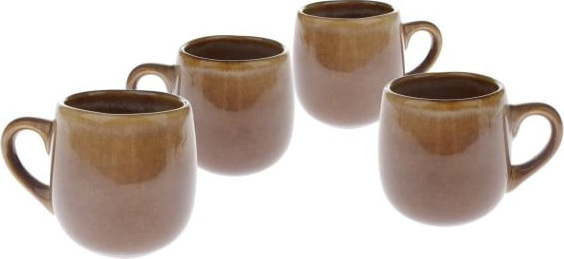 Hnědé keramické hrnky na espresso v sadě 4 ks 100 ml – Dakls