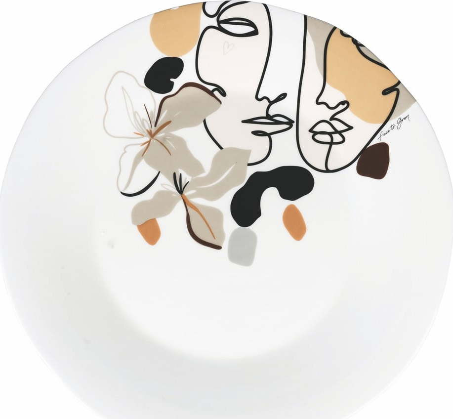 Keramický servírovací talíř VDE Tivoli 1996 Face to Grey, ø 35 cm