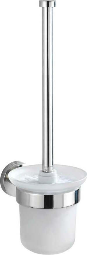 Nástěnná skleněná WC štětka v leskle stříbrné barvě Bosio – Wenko