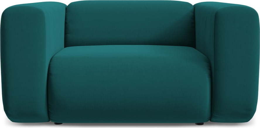 Tyrkysové sametové křeslo Ekahi – Makamii