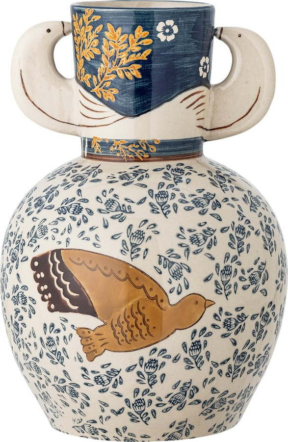 Ručně malovaná váza z kameniny (výška 23,5 cm) Hezha – Bloomingville