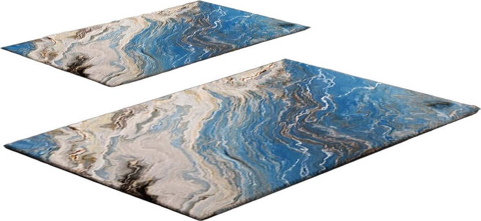 Modré koupelnové předložky v sadě 2 ks 60x100 cm – Foutastic